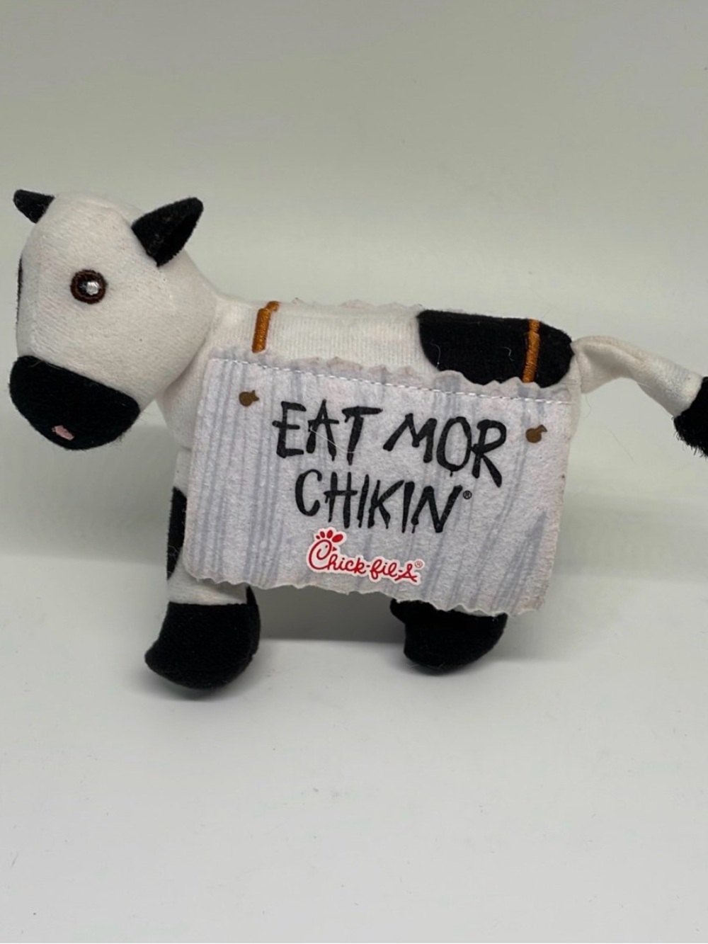 Eat Mor Chikin Plush Cow - White and Black chik fil 4”